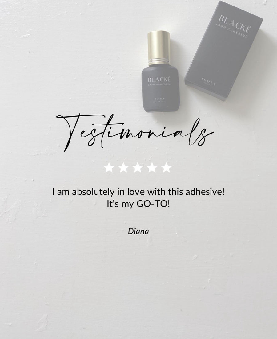 Blacke Lash Adhesive – Fast-drying, high-retention professional lash glue for all humidity levels. Perfect for lash artists with quick application needs.